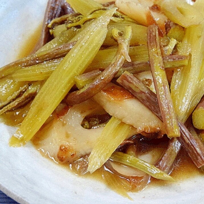 コク旨山菜♪ 「フキとワラビ黒酢炒め煮」